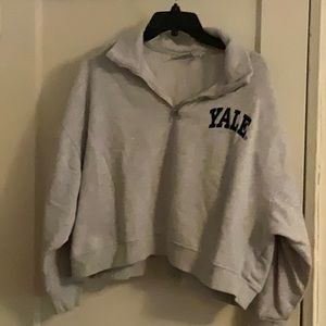 Sweatshirt, gray with embroidery “Yale’